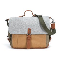 Tri-Color Canvas Messenger Bag
